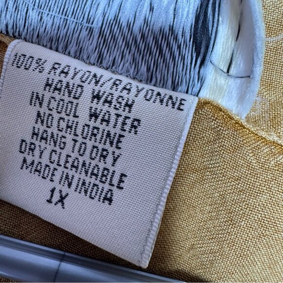 Tradition plus shirt button up western vintage embroidery floral tan belted luxe - Picture 10 of 10